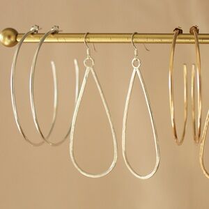 Sleek Teardrop Sterling Silver Minimalist Earrings